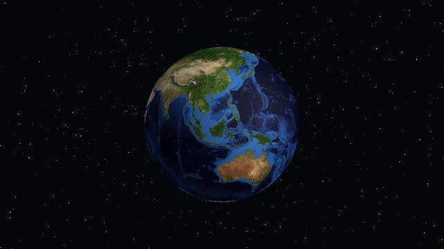 Earth Zoom Animation Focusing on Puchon South Korea Population Data