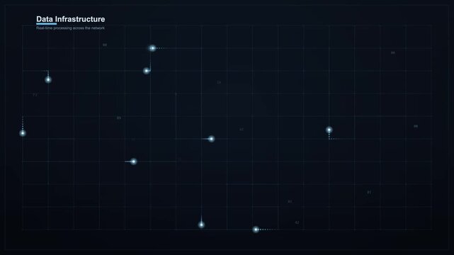 Abstract technology background with glowing points and connection lines representing data infrastructure