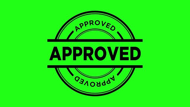 Round seal Approved Rubber Stamp Slide up to down animation. approved rubber stamp motion graphics. texture rubber stamp 4k video footage. Approved stamp design animation 4k video 