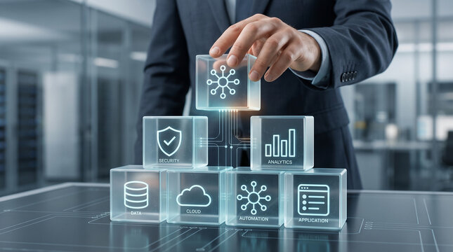 Enterprise Technology Stack Integration with Cloud, Data, Security, Analytics, Automation and Application Infrastructure Modules