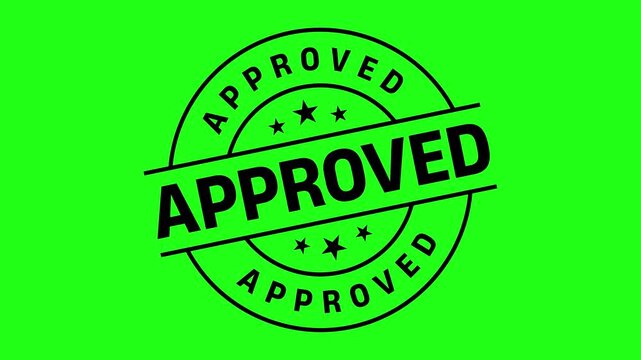 Round seal Approved Rubber Stamp Slide up to down animation. approved rubber stamp motion graphics. texture rubber stamp 4k video footage. Approved stamp design animation 4k video 