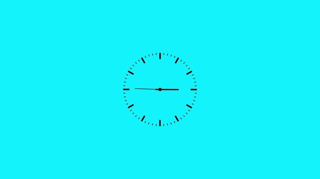 Modern analog clock animation with red marks and black hands on green screen background, perfect for time concept, business, schedule, deadline, and productivity stock footage.