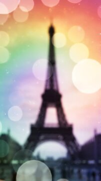 A Captivating Visual Journey Through the Parisian Skyline with the Iconic Eiffel Tower Surrounded by a Dreamy Bokeh Effect, Perfect for Romantic Narratives and Events.
