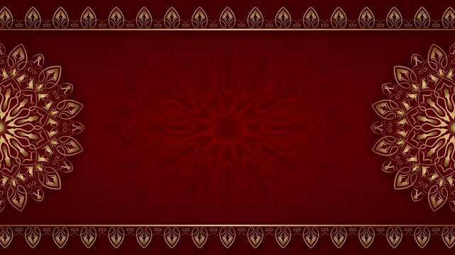 Simple animated background with gold mandala ornaments.