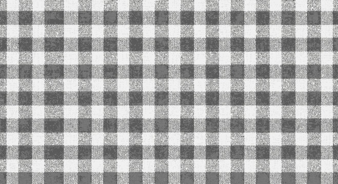 Grey and white gingham checkered textile background