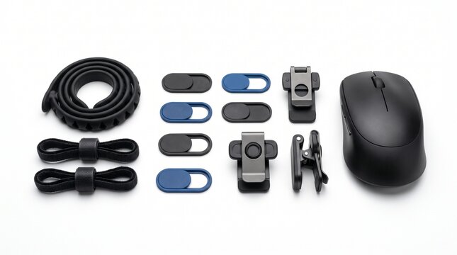 Essential privacy accessories for modern technology users, a collection of webcam covers and microphone blockers. Secure digital life with discreet camera slides and audio security devices