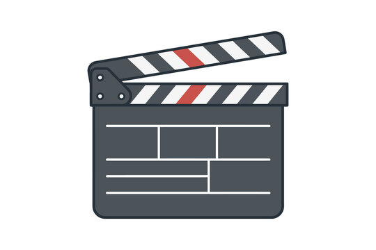 Movie Clapperboard Flat Vector Illustration