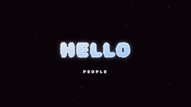 Hello Text with Silver Bubble Elastic Animation for Video Greeting