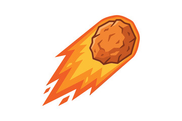 Burning Meteorite Cartoon Vector Illustration © Konco