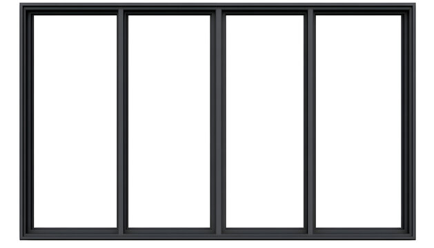 Modern sliding window frame for architectural interior design element.