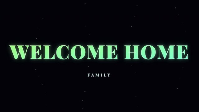 Welcome Home text on elegant forest background in reverse motion