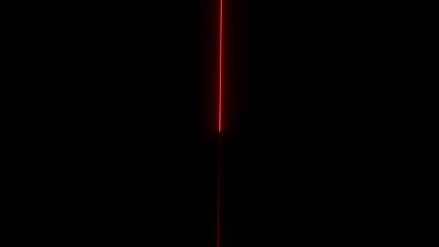 glowing red neon Straight neon lazer animation of horizontal line on alpha background, straight neon lazer line, seamless loop.