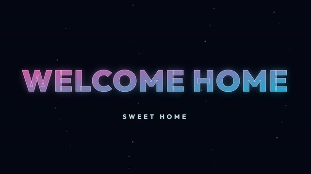 Welcome Home Text with Modern Candy Swipe Reveal Motion Graphic
