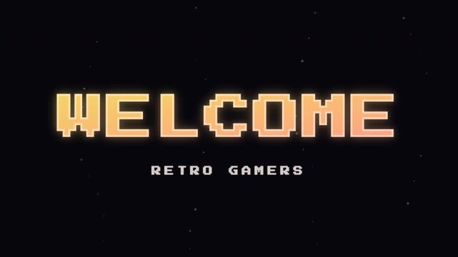 Welcome Retro Gold Curtain Pixel Art Intro for Gaming Videos