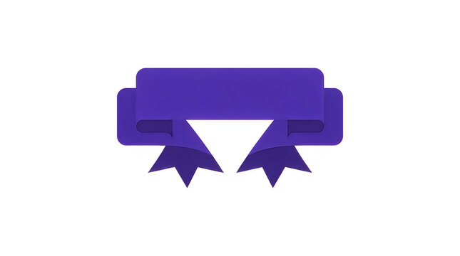 Purple decorative ribbon banner with blank space for text