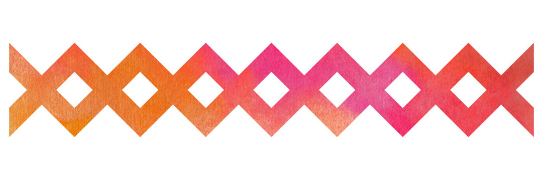Diamond pattern line divider with watercolor texture