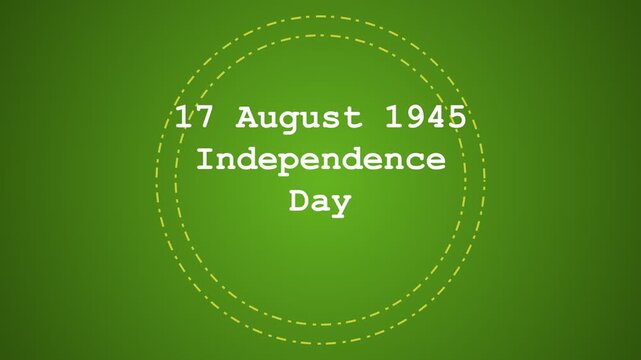 17 August 1945 Independence Day text design on a solid green background for national holiday