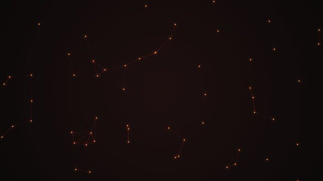Constellation star map showing glowing points of light connected by lines in dark night sky