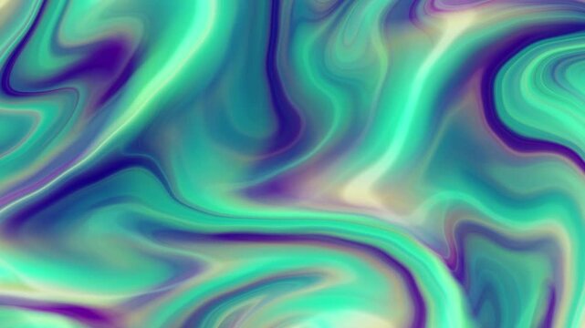 Abstract Cyan and Blue Neon Fluid in Continuous Motion 15s
