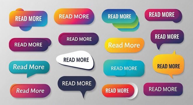 Vibrant "Read More" Buttons: A Gradient Palette of Digital Prompts