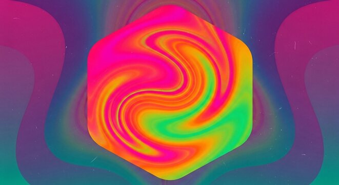 Psychedelic Swirl of Neon Hues
