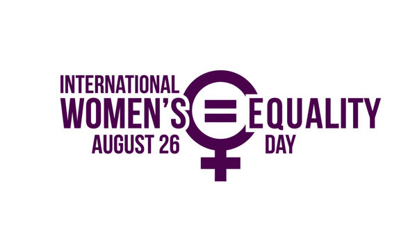 International women's equality day august 26 typography with equal sign gender symbol logo design equality feminism