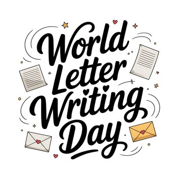Celebrating World Letter Writing Day with decorative elements and mailrelated illustrations
