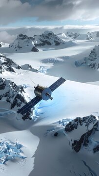 Space satellite radar scanning ice dynamics for esg corporate presentations