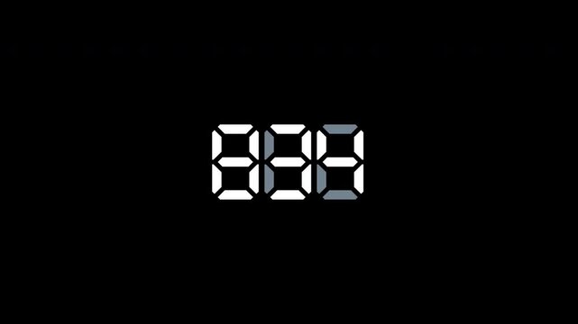 Random Three Digit Digital Number Display Animation Loop for UI