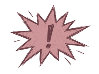 Fototapeta premium Hand Drawn Illustration of an Exclamation Mark in a Speech Bubble