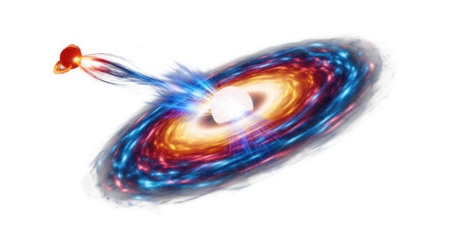 Cosmic Binary Star System Accretion Disk Pulling Matter from Companion Star