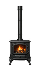 Obraz premium PNG Vintage black cast iron stove