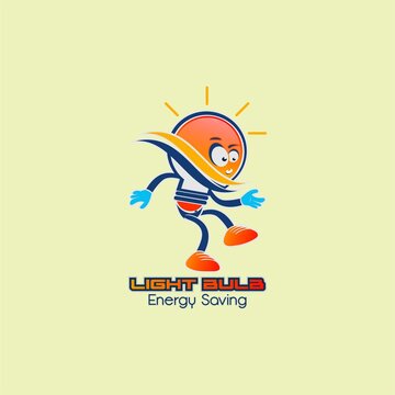 light bulb idea sticker, energy saving logo