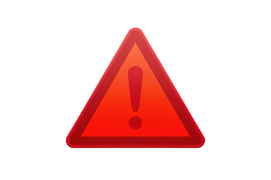 Orange red triangular hazard sign with exclamation mark