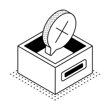 Open inbox tray with a crossed message symbol, representing a cleared or empty message queue.