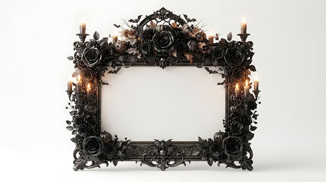 vintage frame on black Halloween