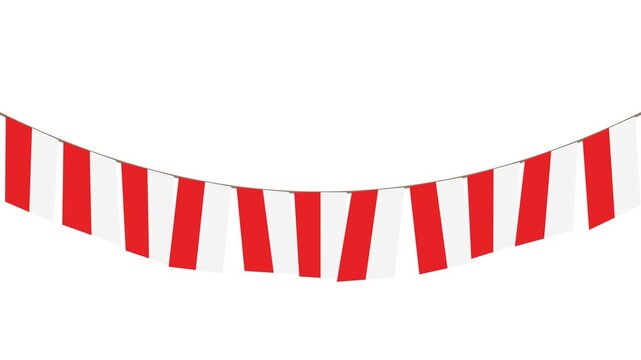 Festive Red and White Striped Bunting Garland for Celebration Event Party Decoration
