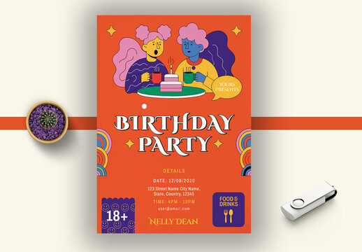 Birthday Party Poster Template