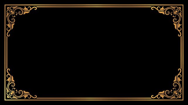 Animated ornate carved gold frame