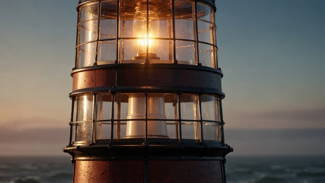 Generative AI illustration: light that is sitting on top of pole with detailed texture