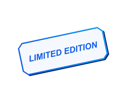 Glowing neon limited edition sign isolated on a black background