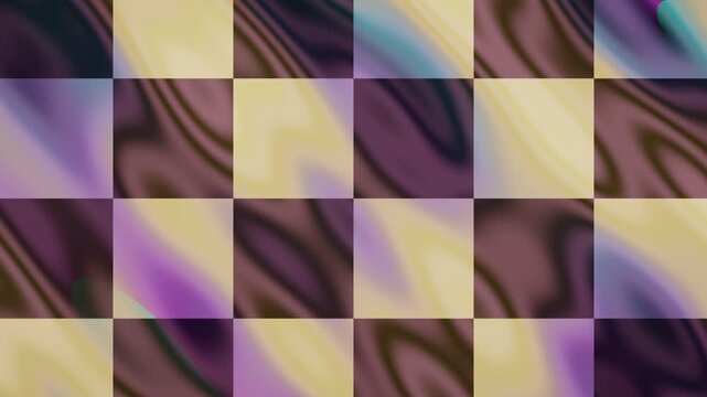 Abstract Swirling Gradient Checkerboard Pattern with Fluid Organic Shapes