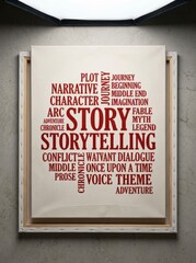 Word Cloud Art Illustrating Storytelling Elements and Narrative Concepts. © andi