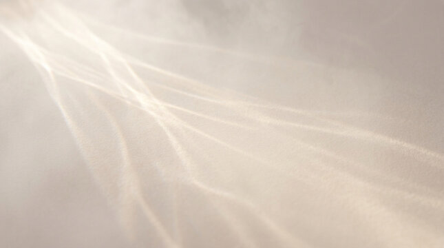 Ethereal light rays through smoke, soft sunbeams on beige background, cinematic atmospheric mist texture for overlay