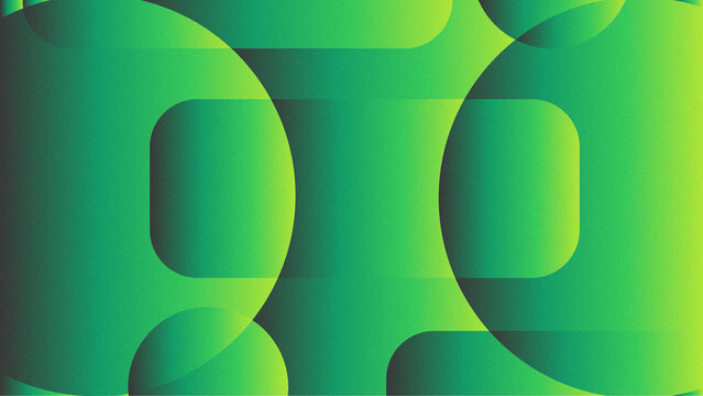 Abstract texture background with circles and rounded rectangles in varying shades of green and yellow.