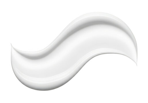 Smooth white toothpaste swirl isolated on a transparent background