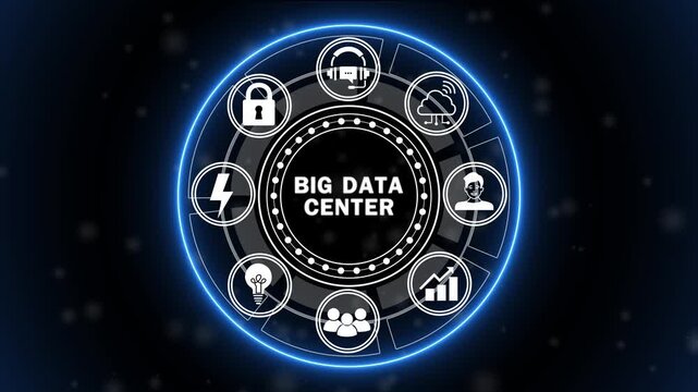 Big Data Center Concept, Advanced Data Center Infrastructure for Big Data Analytics, Cloud Computing, Secure Data Storage, Networking and Digital Technology