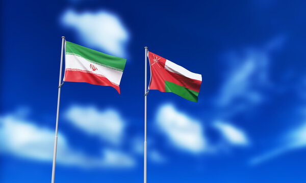 iran oman flag country national iranian oman emirate middle east blue sky cloudy white background wallpaper iranian oman middle east gulf crude oil energy power strait of homus trade import export oil