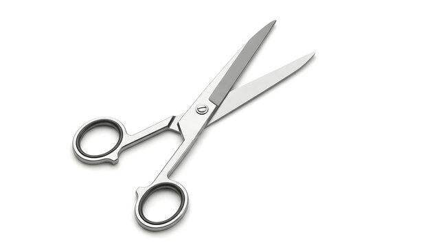 Professional Stainless Steel Metal Scissors for Precision Cutting and Crafting Tasks Isolated on a Clean White Background