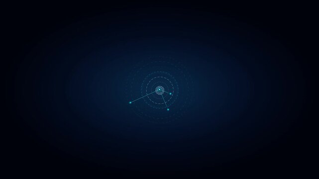 Dynamic Digital Network Connections Evolve Into An Animated Circular Wave Pattern On A Dark Blue Background